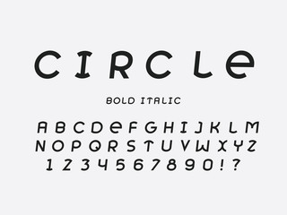 Obraz premium Circle bold italic font. Vector alphabet