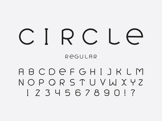 Circle regular font. Vector alphabet