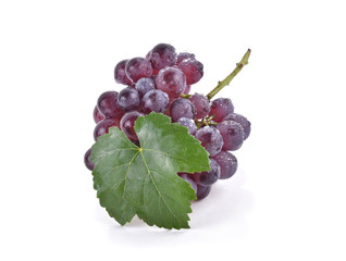 Grapes with drop of water isolated on white background.