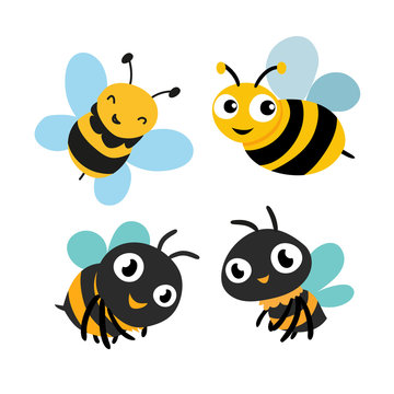 bee character vector design