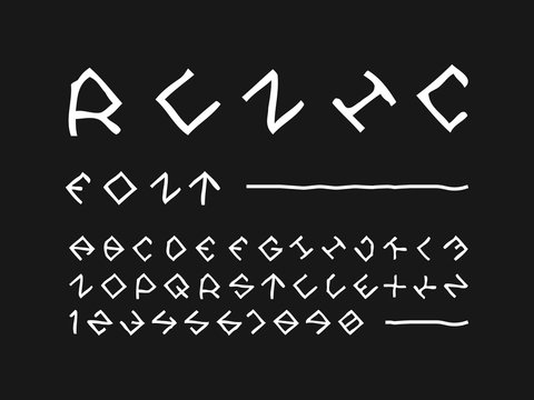 Runic font. Vector alphabet 