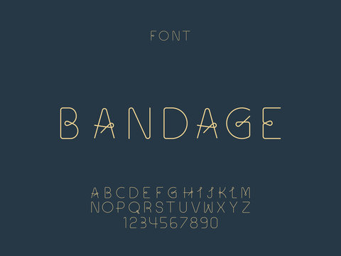 Bandage font. Vector alphabet