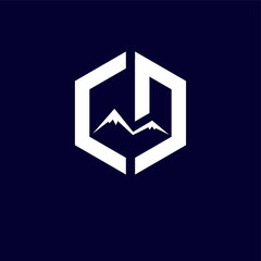 CD initial with mount vector Logo element. CD initial design collection. Vector illustration