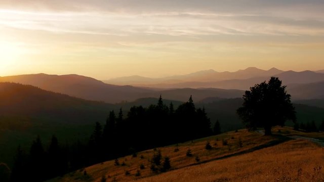 A time lapse of a sunset over the Carpathian Mountains.