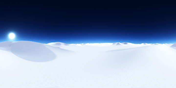 360 Grad Panorama mit einer Schneewüste