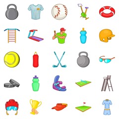 Swedish wall icons set. Cartoon set of 25 swedish wall icons for web isolated on white background