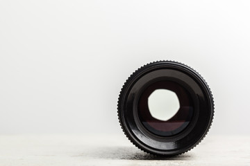 Camera lens close up