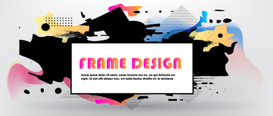 Vector frame for text Modern Art graphics. Dynamic geometric frame. Element for design business cards, flyers and brochures