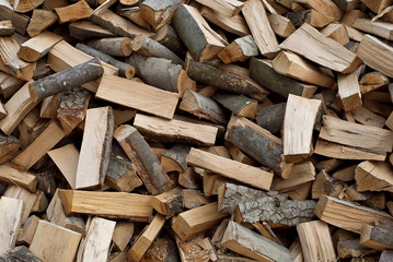 firewood stacked on the heap
