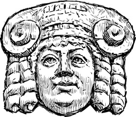 Sketch of a classical greek mask