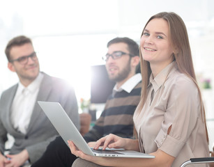 business woman on the background of colleagues