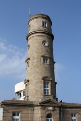 Fototapeta na wymiar le phare et le sémaphore de Gatteville à Gatteville le phare dans le Cotentin ,Manche,Normandie