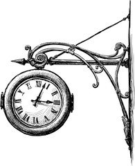 Sketch of an old street clock - 211744723