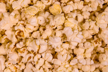 Texture of the roasted popcorn for the background