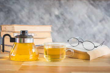 tea and book