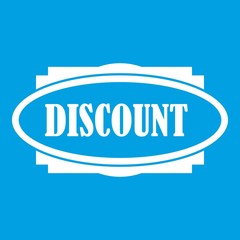 Discount oval label icon white isolated on blue background vector illustration