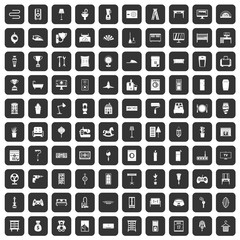 100 home icons set in black color isolated vector illustration