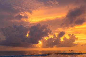 sunset on the beach in Asia