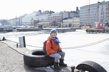 ヘルシンキの街と子供