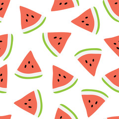Summer seamless pattern with watermelons