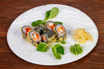 Tempura roll with eel