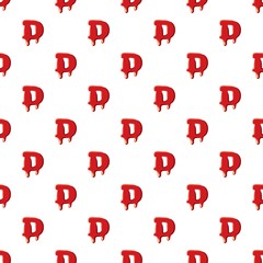 D letter isolated on white background. Red bloody D letter vector illustration
