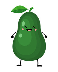 Avocado  vector illustration in flat style  isolated on white ba