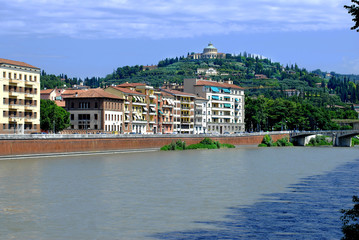 Verona, city on the Adige river in Veneto. Romeo and Juliet&rsquo;s story. Italy.