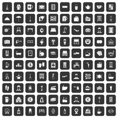 100 inn icons set in black color isolated vector illustration