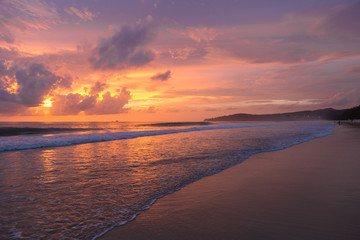 Fototapeta na wymiar sunset on the beach in Asia
