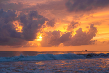 sunset on the beach in Asia