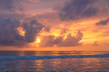 sunset on the beach in Asia