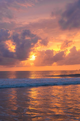 sunset on the beach in Asia