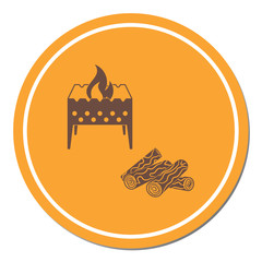 Brazier and firewood icon