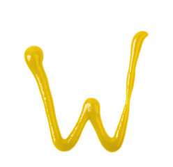 Single letter made of sauce isolated