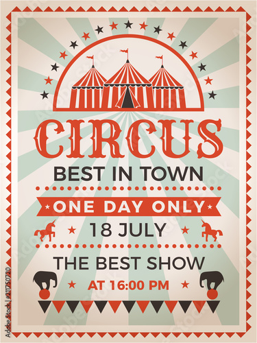 retro poster invitation for circus or carnival show fotolia com の
