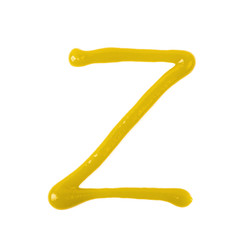 Single letter made of sauce isolated