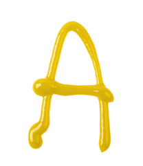 Single letter made of sauce isolated