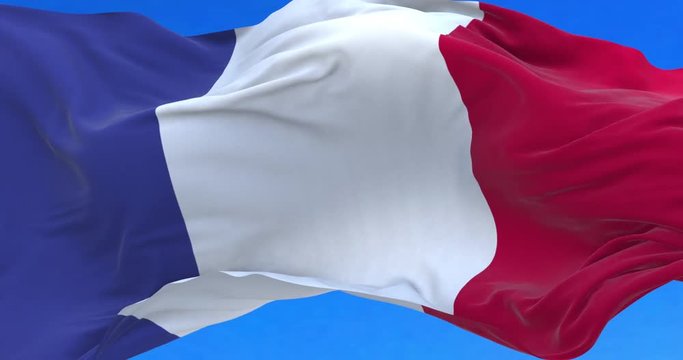 Waving French flag.