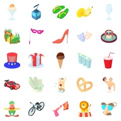 Performance icons set. Cartoon set of 25 performance icons for web isolated on white background