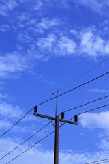 electric pole cloud sky background