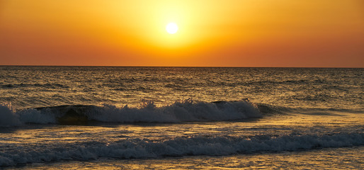Fototapeta na wymiar Sunset on the sea in salento - Italy
