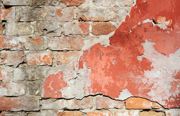 red aged brick background