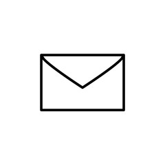 Mail envelope black and white simple icon, vector