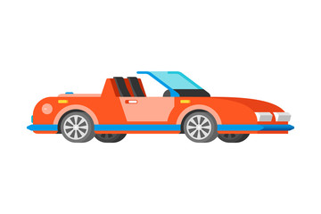 Fototapeta na wymiar Vector passenger sport car cabriolet coupe in flat style