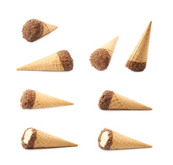 Ice cream waffle cone isolated