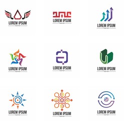 Obraz premium logo set design for business, symbol, abstract and decoration 