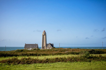 Fototapeta na wymiar Lighthouse - Phare du Cap Levi Fermanville Manche Normandie France