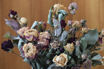Obraz na płótnie Canvas dried flowers - dried roses / ドライフラワー - ドライローズ(クローズアップ, 接写)