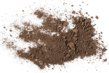 Dirt, soil pile isolated on white background